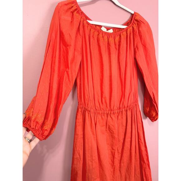 Vanessa Bruno Coral Embroidered Maxi Dress Size 34/XS - Picture 5 of 7